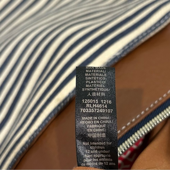 Relic Fossil Canvas Faux Leather Medium Crossbody Purse Striped Shoulder Bag - Picture 9 of 13